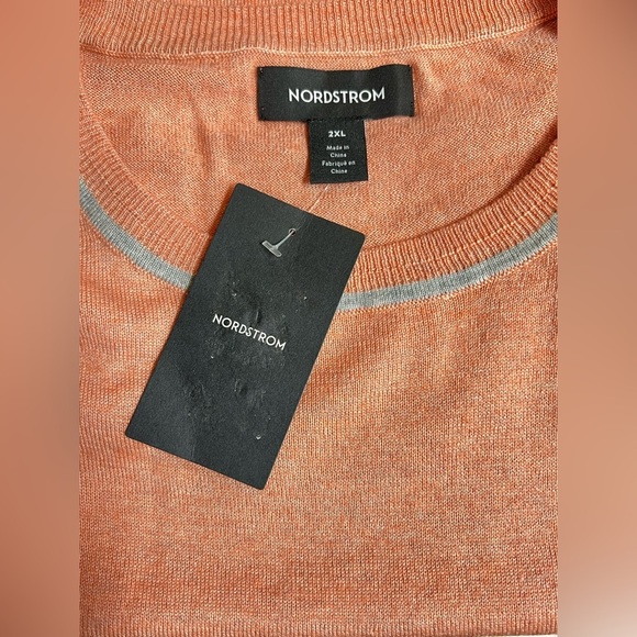 NORDSTROM Men’s peach Silk/Cashmere crew neck sweater size 2XL - Picture 10 of 13